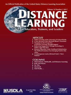 cover image of Distance Learning, Volume 14, Number 3